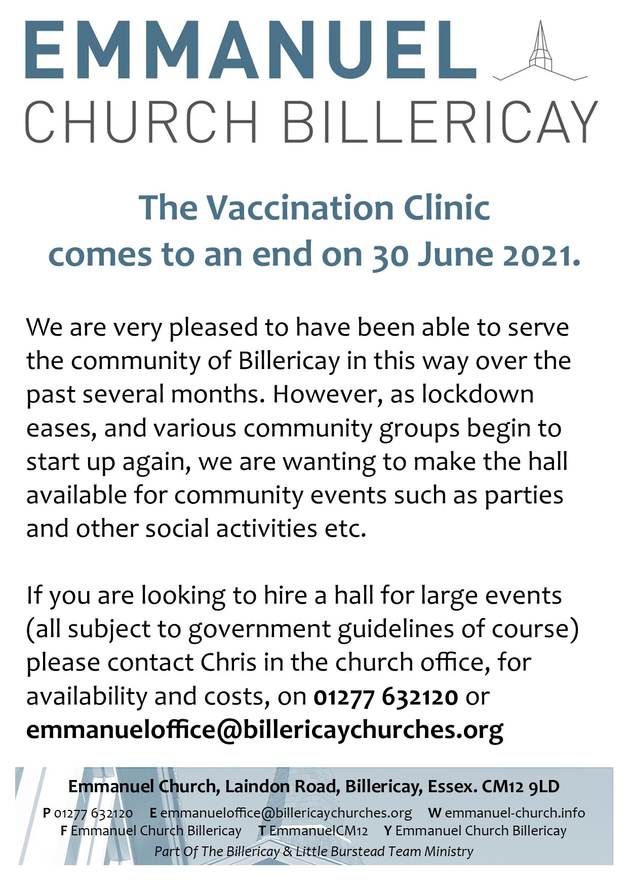 End of Vaccination Clinic