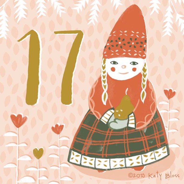 Katy Bloss illustrated Advent Calendar Day 17